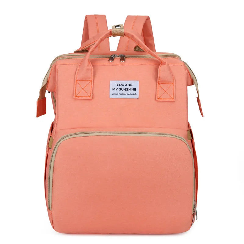 Folding mommy bag lightweight portable folding crib bed large-capacity baby backpack female mommy outting bag mummy bag