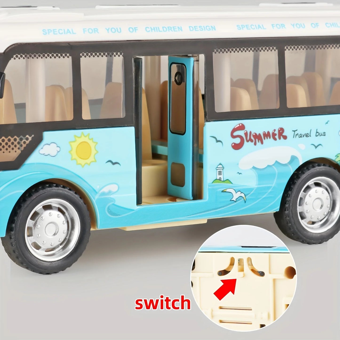 School Bus Toys Cars Die Cast Plastic Little Cars City Bus With Sound And Light Up Friction Powered Cars Play Toys Gift For Kids