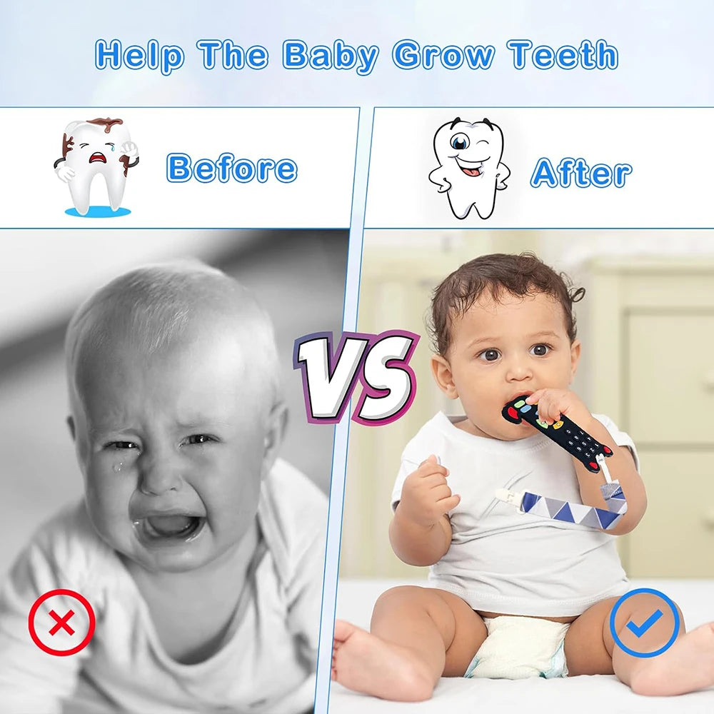 Baby Toys 0 12 Months Silicone Teething Toy Remote Control Shape Bear Teether Chew Toys Relief Teeth Gum Sensory Toys for Babies