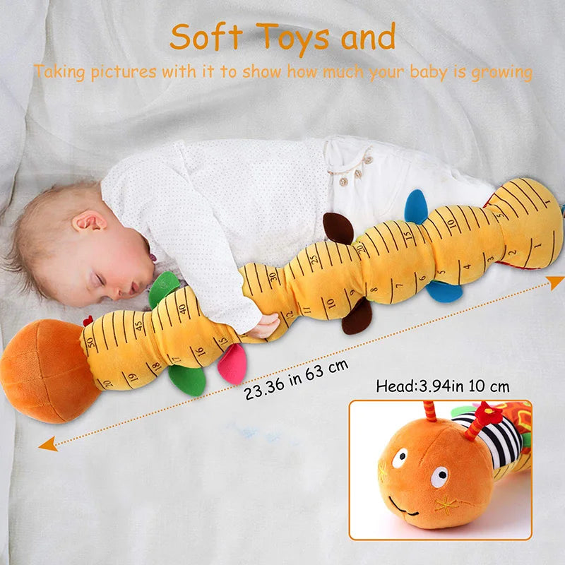 Baby Rattle Musical Caterpillar Worm Soft Infant Plush Toys Educational Interactive Sensory Toy for Babies Newborn Toddler Gift