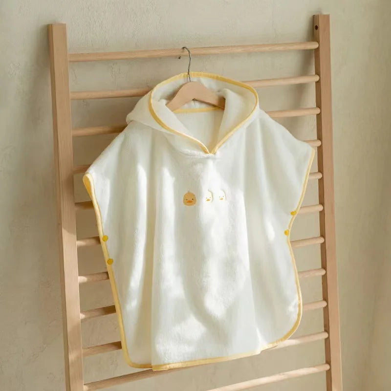 Baby Bath Towel Hooded Soft Coral Velvet Child Bathrobe Cute Cartoon Animal Warm Toddler Sleeping Swaddle Wrap Towel Blanket