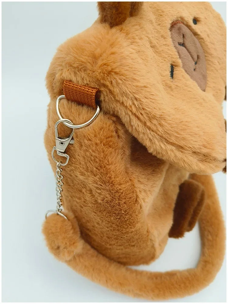 Student School Bag Artificial Fur Plush Capybara Bag Casual All-match Fur Bag Large Capacity Backpack School Backpack Mochila