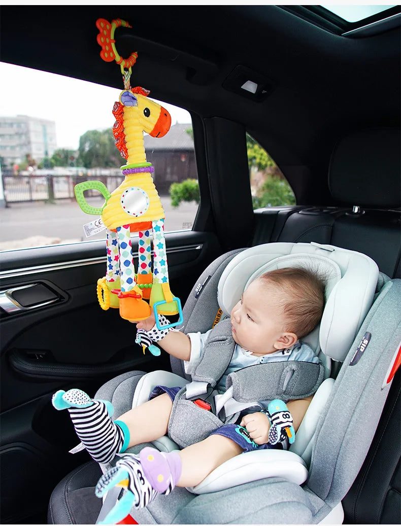 Soft Infant Crib Bed Stroller Mobile Hanging Rattle Baby Educational Toys Brain Developmental Hand Grip Cute Stuffed Animal Toys