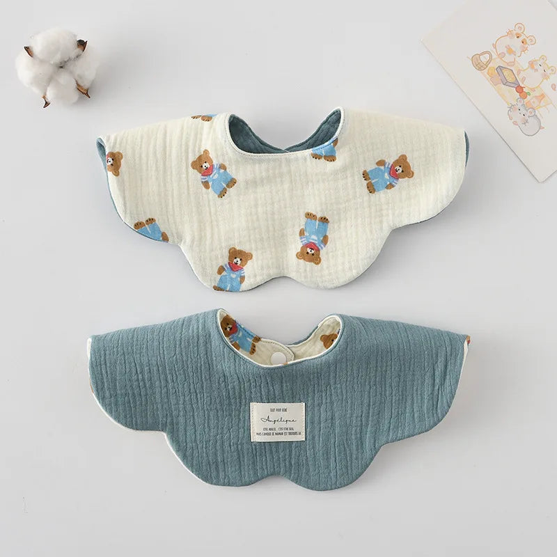 New Cute Cotton Baby Feeding Drool Bib Infants Two-sided Usable Saliva Towel Soft Burp Cloth For Newborn Toddler Kids Bibs