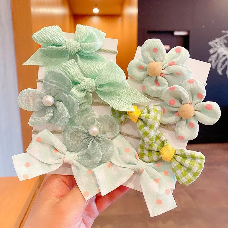 10pcs Hair Accessories Girls Scrunchies Aesthetic Lacos De Cabelo Infantil Bands Kids Bandeaux Elastiquec Headbands Bandes Cute