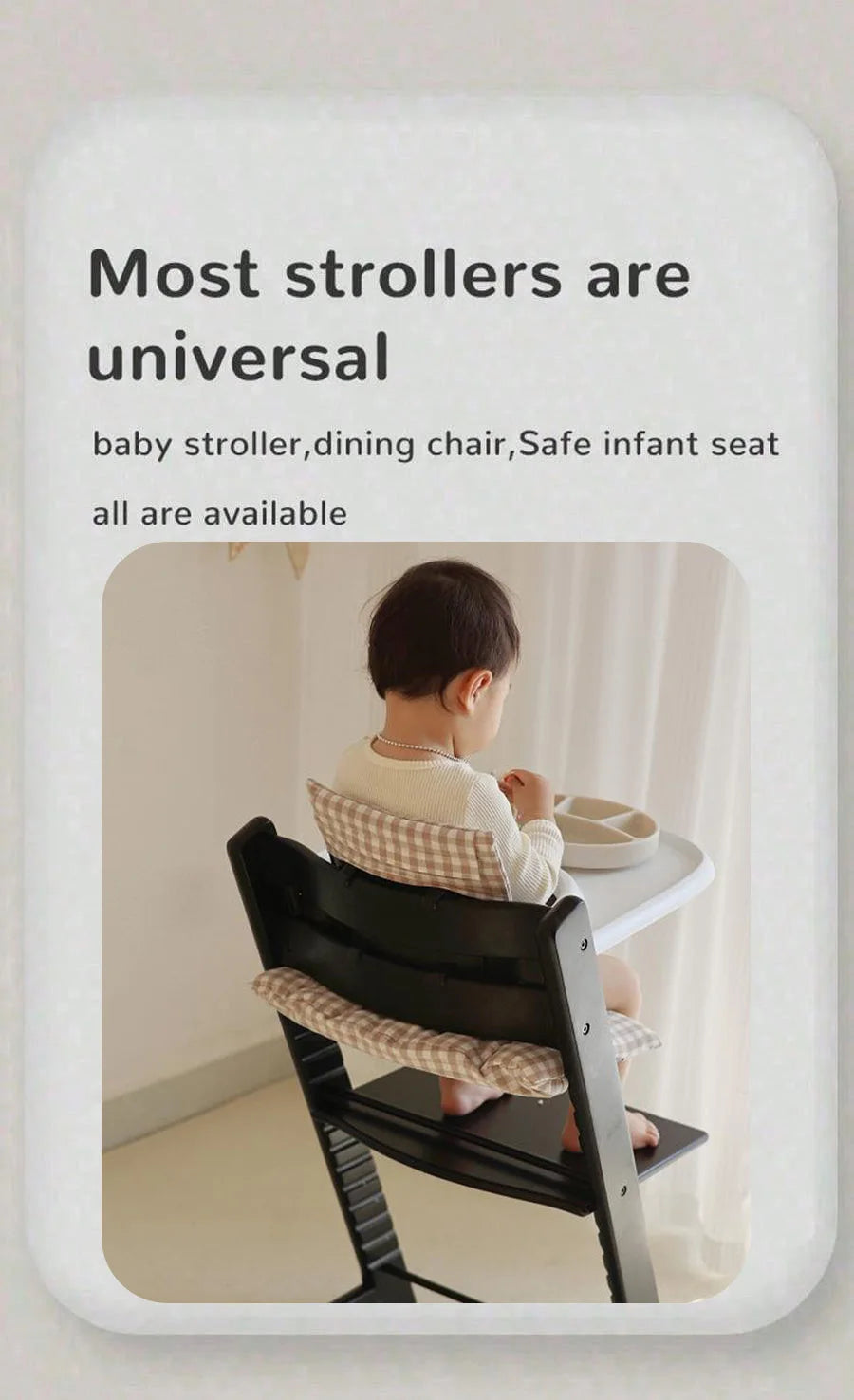 Soft Seat Cushion for Infants, Baby High Chair Cushion, Cartoon Bear Chair Back Cushion and Seat Cushion, High Chair Accessories