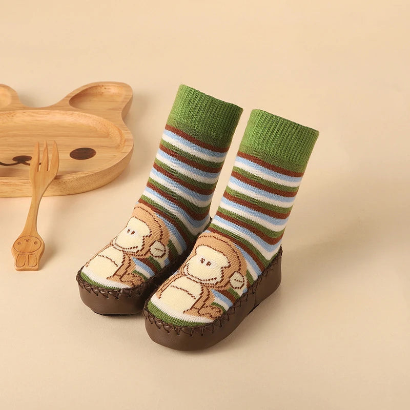 2025 New Born Baby Socks with Rubber Soles Infant Baby Girls Boys Shoes Spring Autumn Baby Floor Socks Anti Slip Soft Sole Sock