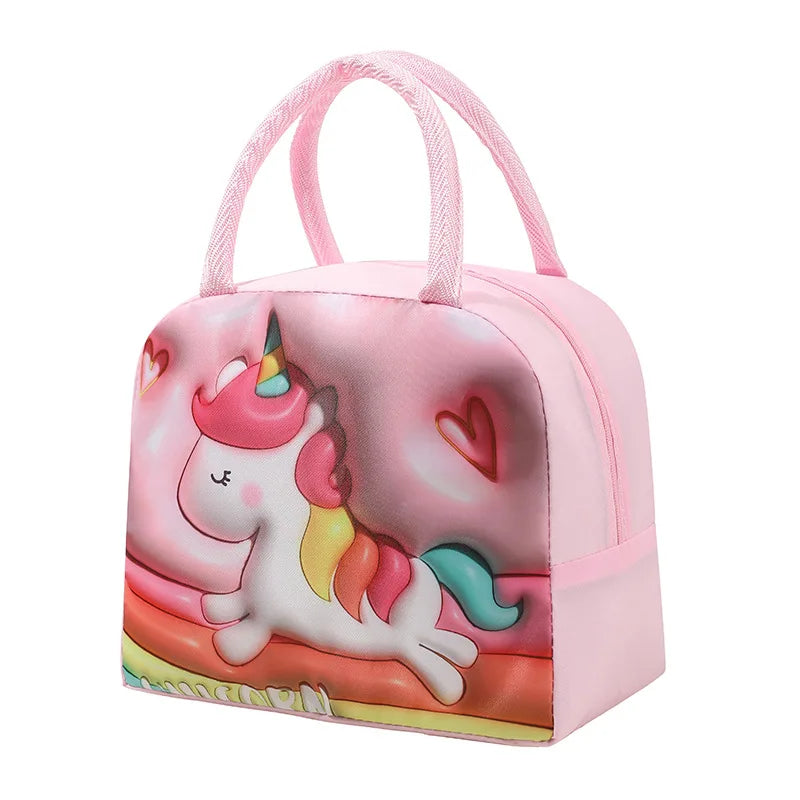 Kids Lunch Bag for School Portable Thermal Bag Children Cartoon Insulated Lunch Bag Cooler Bento Pouch Dinner Container Handbags