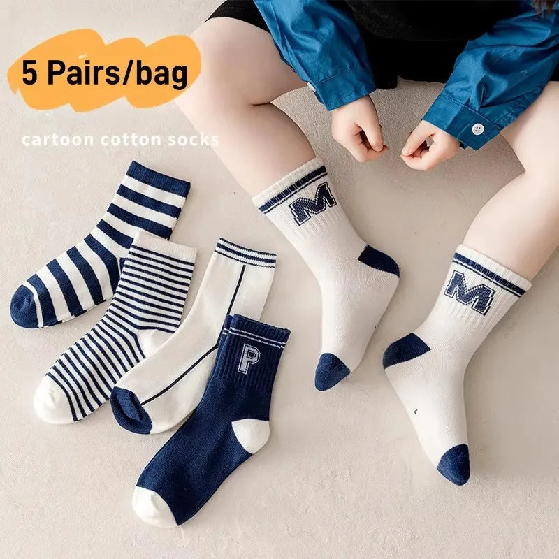 1-9T Kids Boys Girls Socks Autumn Cozy Sock Cute Bear Pattern Cotton Socks Children