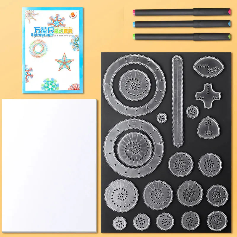 11/22pcs Spirograph Drawing Toys Set Interlocking Gears Wheels Geometric Ruler Drawing Accessories Creative Educational Kids Toy
