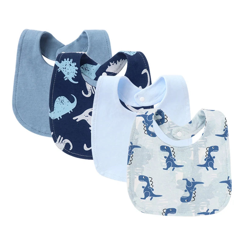 4Pcs Baby Bibs Burp Clothes Cotton Newborn Bibs for Girls Boys Baby Stuff Infant Accessories Toddler Saliva Towels Baby Care