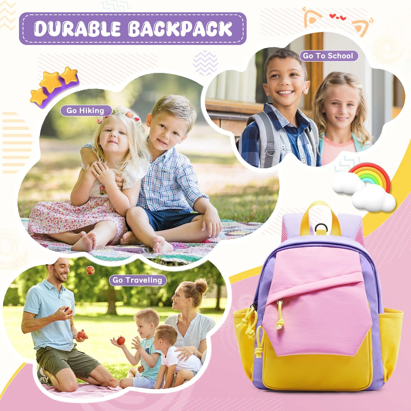 Kids Backpacks for Girls Ages 1-3/2-4, Mini Kids Backpacks, Preschool Backpacks ,Toddler Backpacks,Simple Modern schoolbag