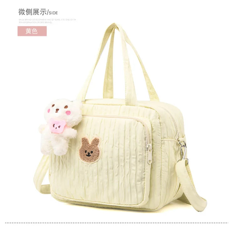 Baby Diaper Bags Maternity Mommy Bag Portable Multi-function Large Capacity Quilted Mom Travel Tote Bottle Storage with Pendant