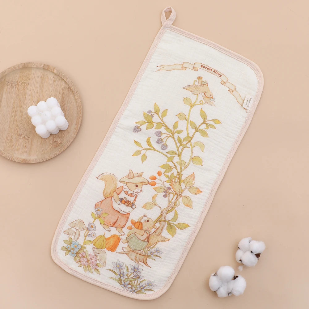 Cotton Muslin Baby Face Towels Long Burp Cloth for Newborn 6Layers of Gauze Children's Towel Kindergarten Hand Towels Baby Items