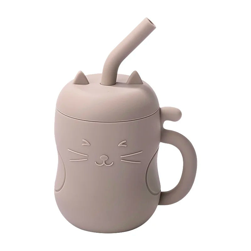 1pcs Baby Silicone Straw Cup BPA Free Portable Storage Snack Container Feeding Cup Kids Leakproof Learning Drink Cup