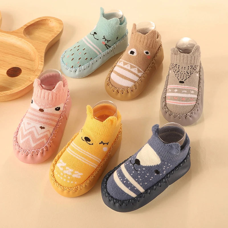 2025 New Born Baby Socks with Rubber Soles Infant Baby Girls Boys Shoes Spring Autumn Baby Floor Socks Anti Slip Soft Sole Sock