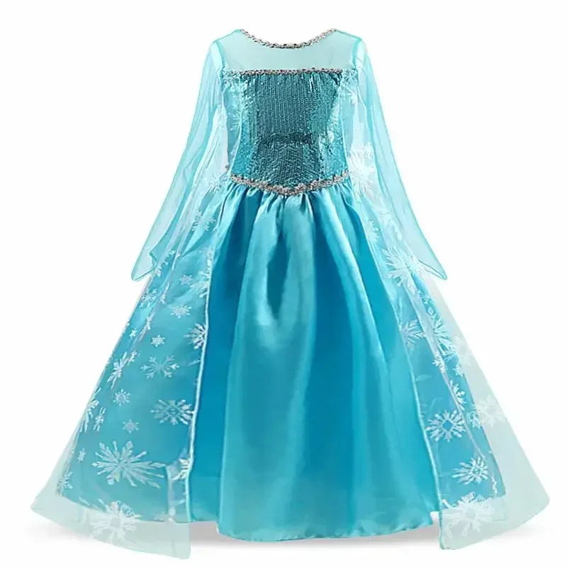 Elsa Dress for Girls 3-10 Yrs Birthday Role Elsa Princess Dress For Kids Halloween Carnival Easter Party Cosplay Girls Costume