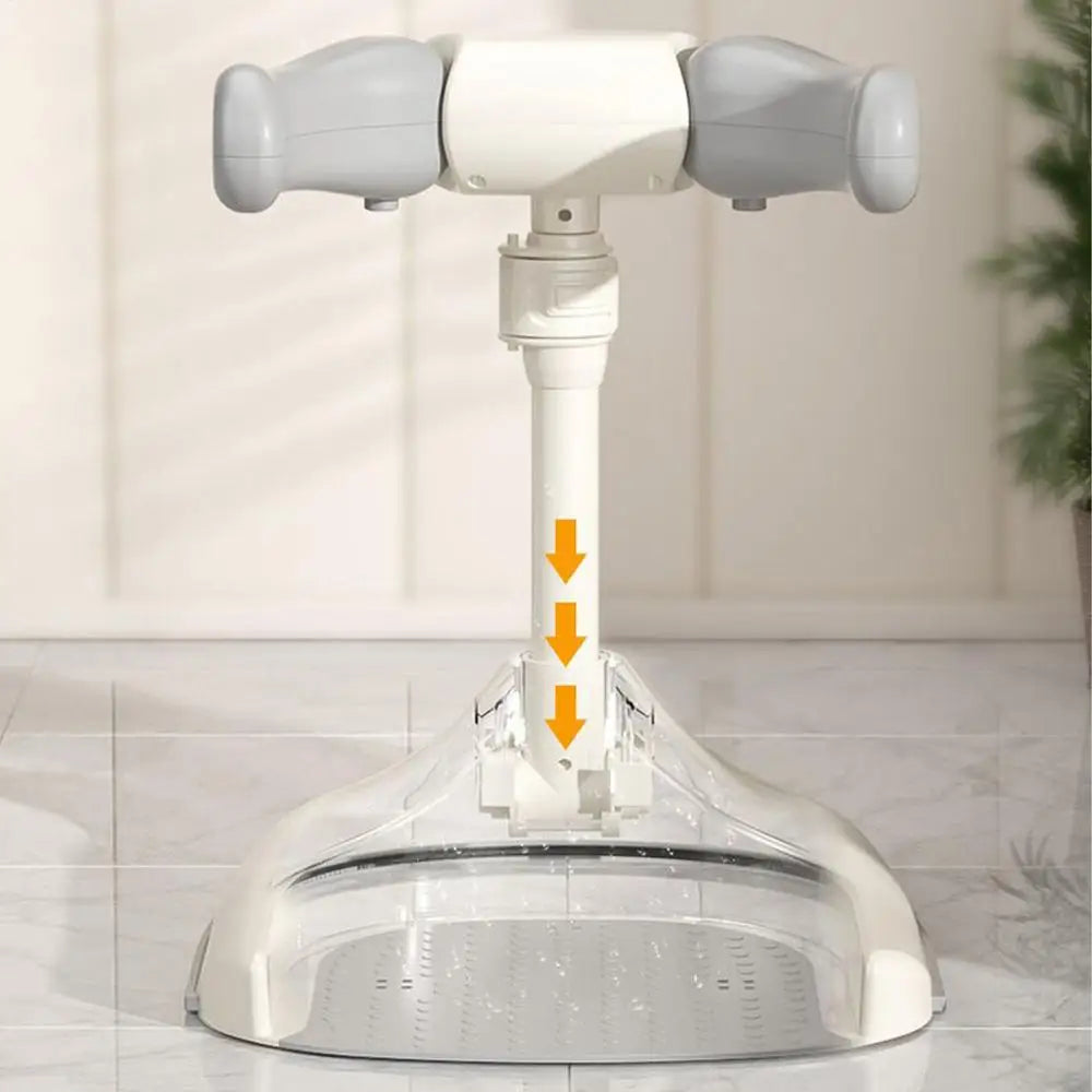 Portable Baby Bath Stand djustable Height Baby Shower Standing Support Wash Seat with Armrest Bath Helper Anti-Skip Base