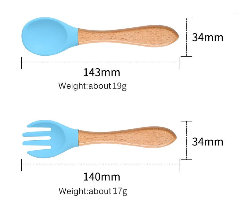 Personalized name Food Grade Baby Feeding Set with Spoon, fork,Silicone Suction Bowls and bib BPA Free - First Stage Self Feed