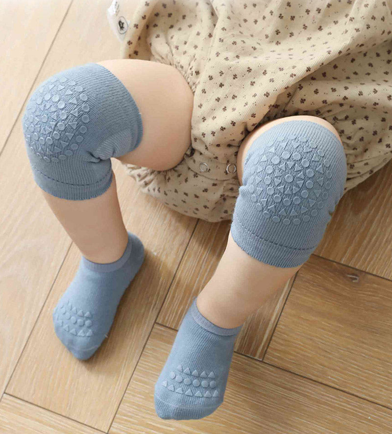Baby Knee Pads Socks Set for Girls Boys Summer Solid Color Anti Slip Socks Kid Crawling Safety Floor Sock Leg Knee Protector