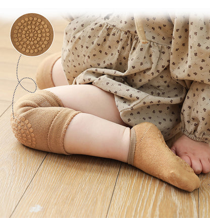 Baby Knee Pads Socks Set for Girls Boys Summer Solid Color Anti Slip Socks Kid Crawling Safety Floor Sock Leg Knee Protector