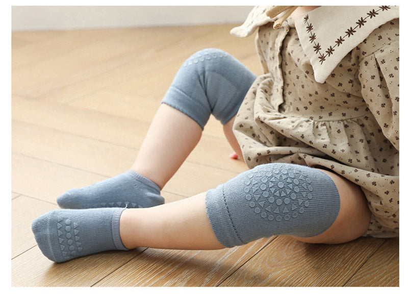 Baby Knee Pads Socks Set for Girls Boys Summer Solid Color Anti Slip Socks Kid Crawling Safety Floor Sock Leg Knee Protector