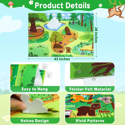Montessori Felt Board Story Set Toys Preschool Learning Activities Board toys Outer Space Scientific Cognition Party Decorations