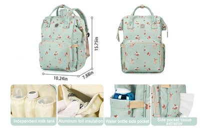 Diaper Backpack, Large Capacity Baby Bag, Multi-Function Travel Backpack Nappy Bags, Nursing Bag, Waterproof Fashion Mummy Bag