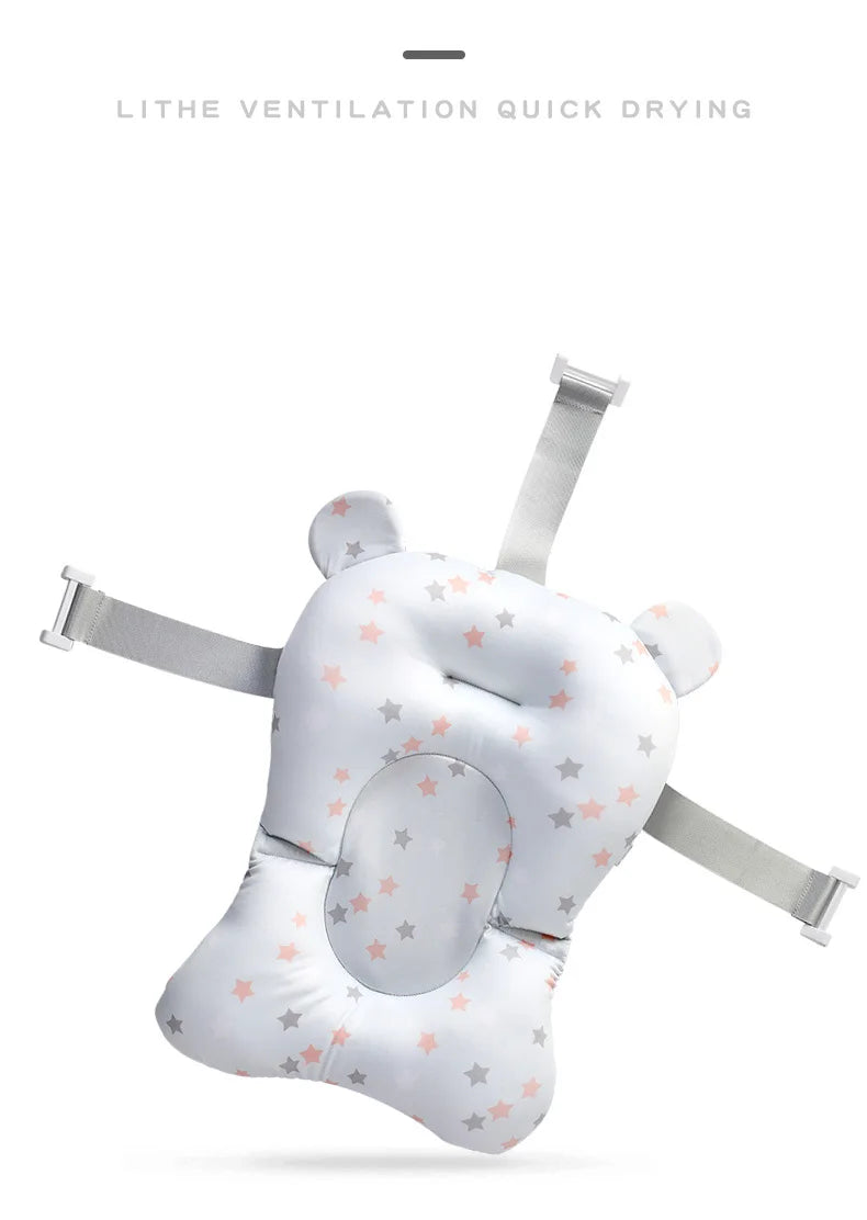 Baby Bath Seat Support Mat Foldable Baby Bath Tub Pad Chair Newborn Bathtub Pillow Infant Anti-Slip Soft Comfort Body Cushion