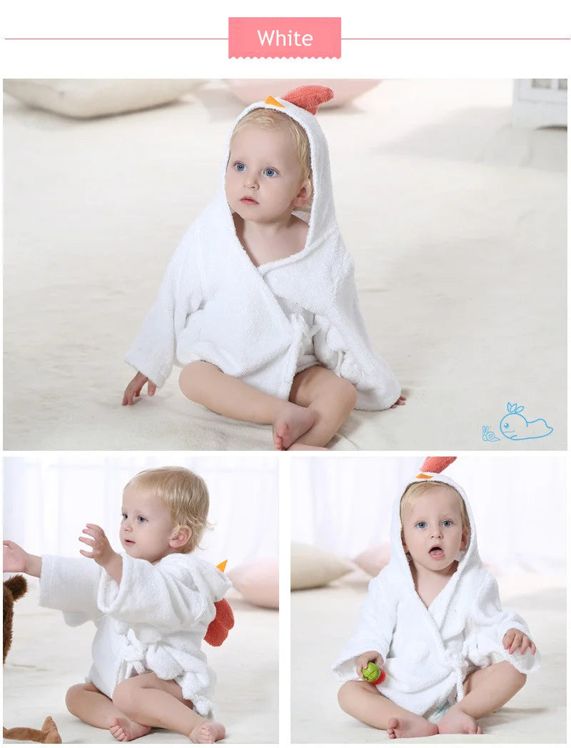 Cotton Baby Robe Bath Towel Cartoon Hoodies Infant Girls Boys Sleepwear Bath Blanket Kids Soft Bathrobe Pajamas Kids Clothing