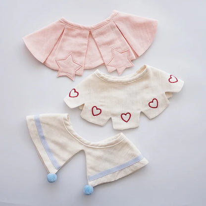3Pcs Summer Thin Cotton Gauze Bib Round Petal Infant Baby Bib Absorbent Four-layer Gauze Drooling Saliva Towel Baby Supplies