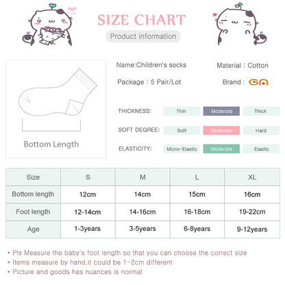 5 Pairs/Lot Children Cotton Socks Boy Girl Baby Fashion Solid Wild Soft Breathable For 1-12 Years Summer Kids Casual Mesh Socks