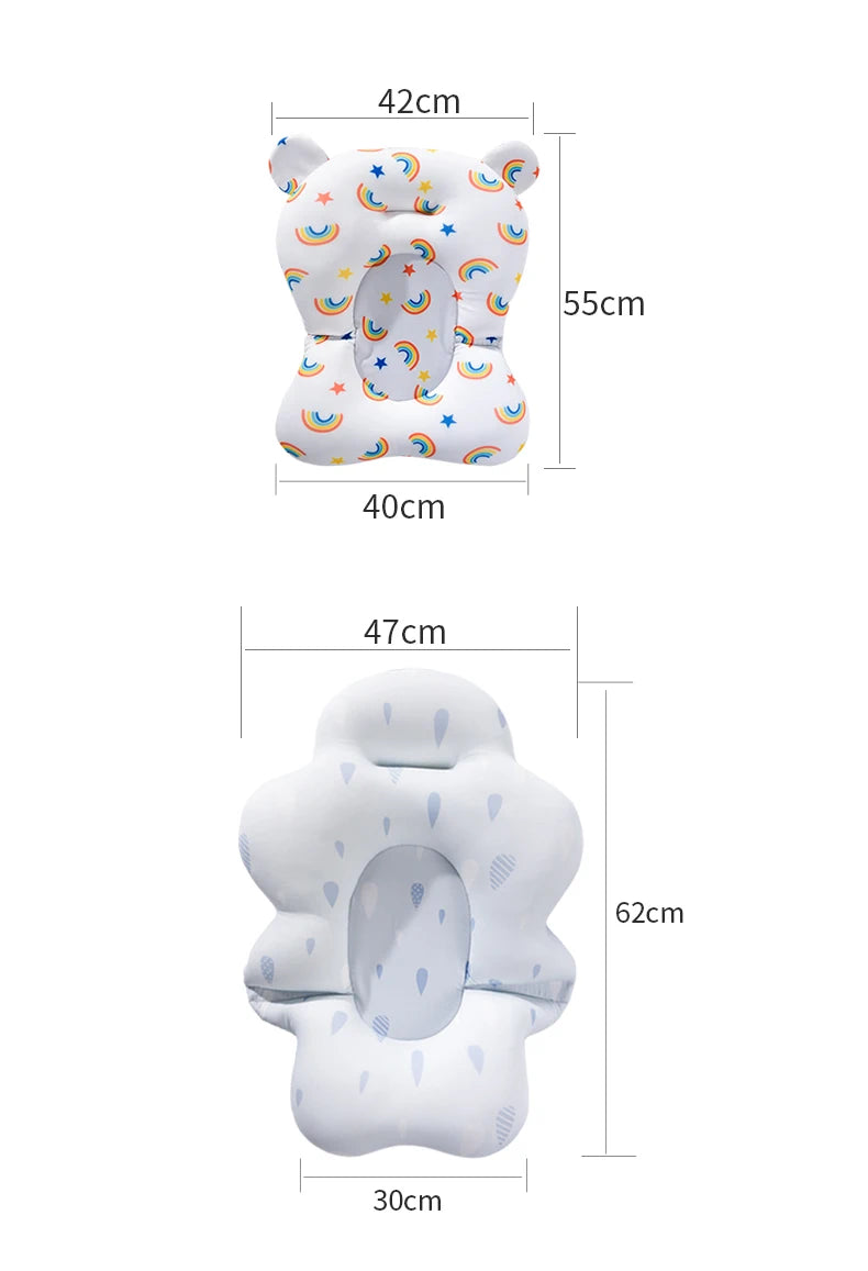 Baby Bath Seat Support Mat Foldable Baby Bath Tub Pad Chair Newborn Bathtub Pillow Infant Anti-Slip Soft Comfort Body Cushion