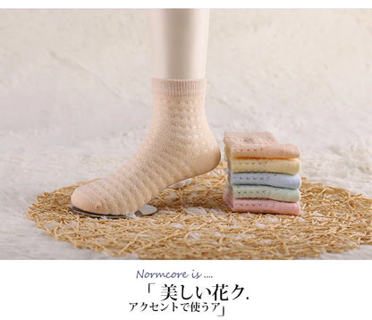 5 Pairs/Lot Children Soft Cotton Socks Boy Girl Baby Ultrathin Fashion Breathable Solid Mesh For Spring Summer 1-8T Teens Kids
