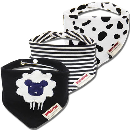 3pcs Organic Cotton Baby Scarf Muslin Burp Cloth Bandana Bibs Newborn Baby Boy Infant Girl Toddler Winter Scarf Waterproof Bib