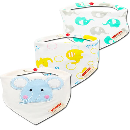 3pcs Organic Cotton Baby Scarf Muslin Burp Cloth Bandana Bibs Newborn Baby Boy Infant Girl Toddler Winter Scarf Waterproof Bib