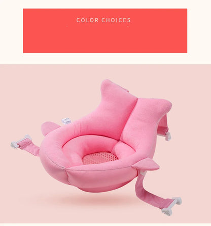 Baby Bath Seat Support Mat Foldable Baby Bath Tub Pad Chair Newborn Bathtub Pillow Infant Anti-Slip Soft Comfort Body Cushion