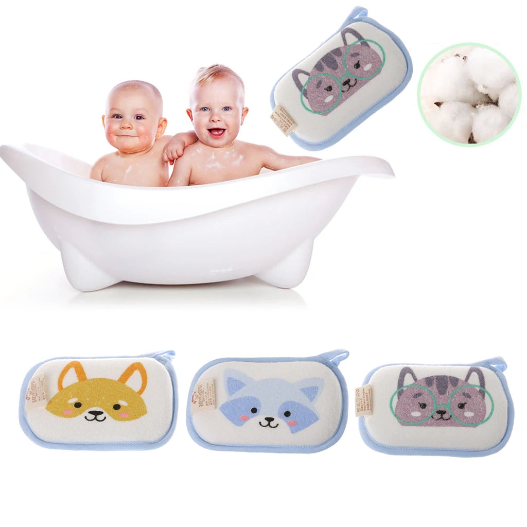 Newborn Baby Bath Brushes Infant Shower Sponge Cotton Rubbing Body Wash Towel