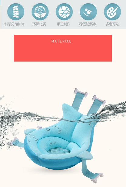 Baby Bath Seat Support Mat Foldable Baby Bath Tub Pad Chair Newborn Bathtub Pillow Infant Anti-Slip Soft Comfort Body Cushion
