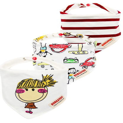 3pcs Organic Cotton Baby Scarf Muslin Burp Cloth Bandana Bibs Newborn Baby Boy Infant Girl Toddler Winter Scarf Waterproof Bib