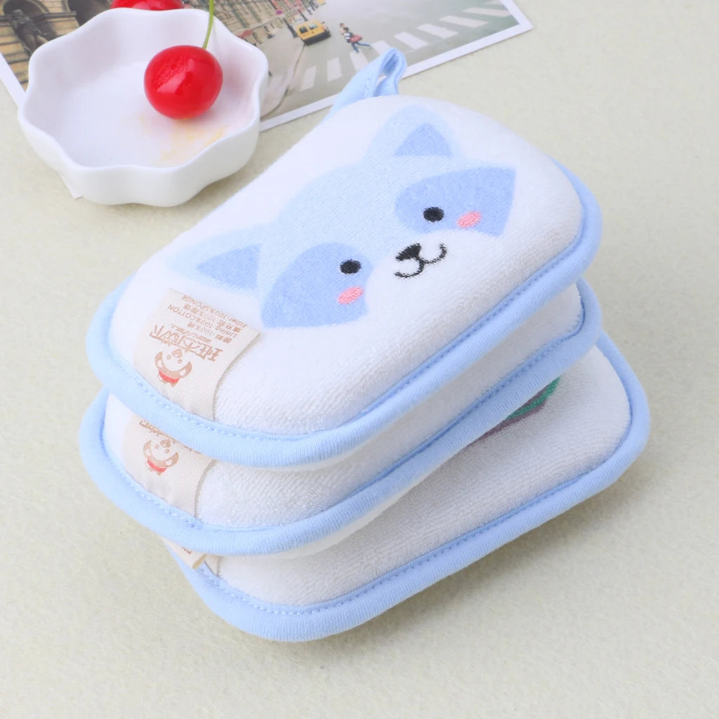 Newborn Baby Bath Brushes Infant Shower Sponge Cotton Rubbing Body Wash Towel