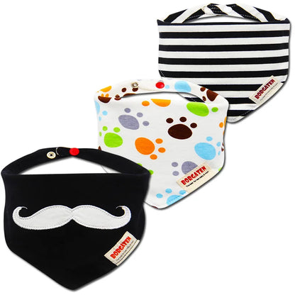 3pcs Organic Cotton Baby Scarf Muslin Burp Cloth Bandana Bibs Newborn Baby Boy Infant Girl Toddler Winter Scarf Waterproof Bib