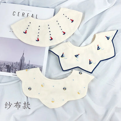 3Pcs Summer Thin Cotton Gauze Bib Round Petal Infant Baby Bib Absorbent Four-layer Gauze Drooling Saliva Towel Baby Supplies