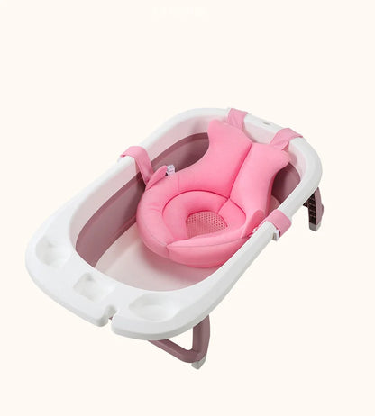 Baby Bath Seat Support Mat Foldable Baby Bath Tub Pad Chair Newborn Bathtub Pillow Infant Anti-Slip Soft Comfort Body Cushion