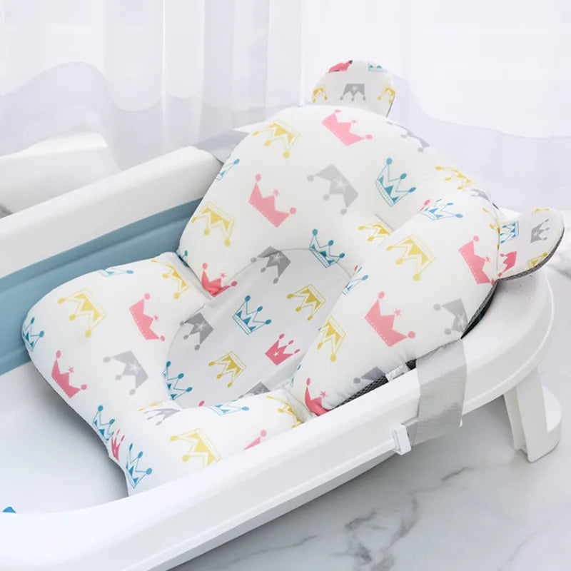 Baby Bath Seat Support Mat Foldable Baby Bath Tub Pad Chair Newborn Bathtub Pillow Infant Anti-Slip Soft Comfort Body Cushion