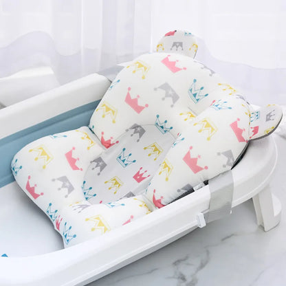 Baby Bath Seat Support Mat Foldable Baby Bath Tub Pad Chair Newborn Bathtub Pillow Infant Anti-Slip Soft Comfort Body Cushion