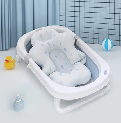 Baby Bath Seat Support Mat Foldable Baby Bath Tub Pad Chair Newborn Bathtub Pillow Infant Anti-Slip Soft Comfort Body Cushion