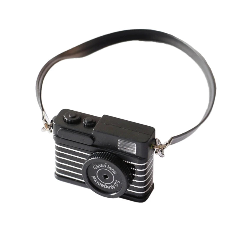 Newborn Photography Props Mini Camera 1/12 Dollhouse Miniature Vintage Retro Camera Toy Babies Accessories