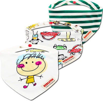3pcs Organic Cotton Baby Scarf Muslin Burp Cloth Bandana Bibs Newborn Baby Boy Infant Girl Toddler Winter Scarf Waterproof Bib