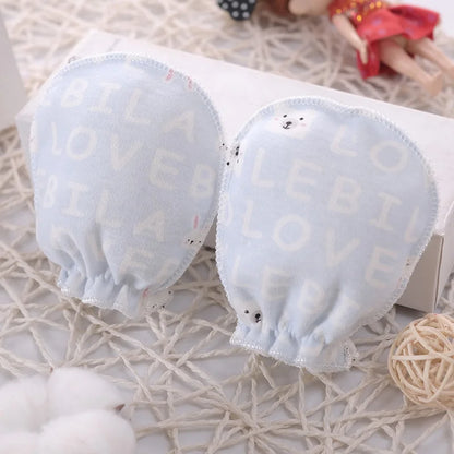5 pairs/lot Newborn Baby Mittens Cotton Cartoon Soft Boys Girls Resuable Gloves 0-3M Baby Girl Boy Head Mittens